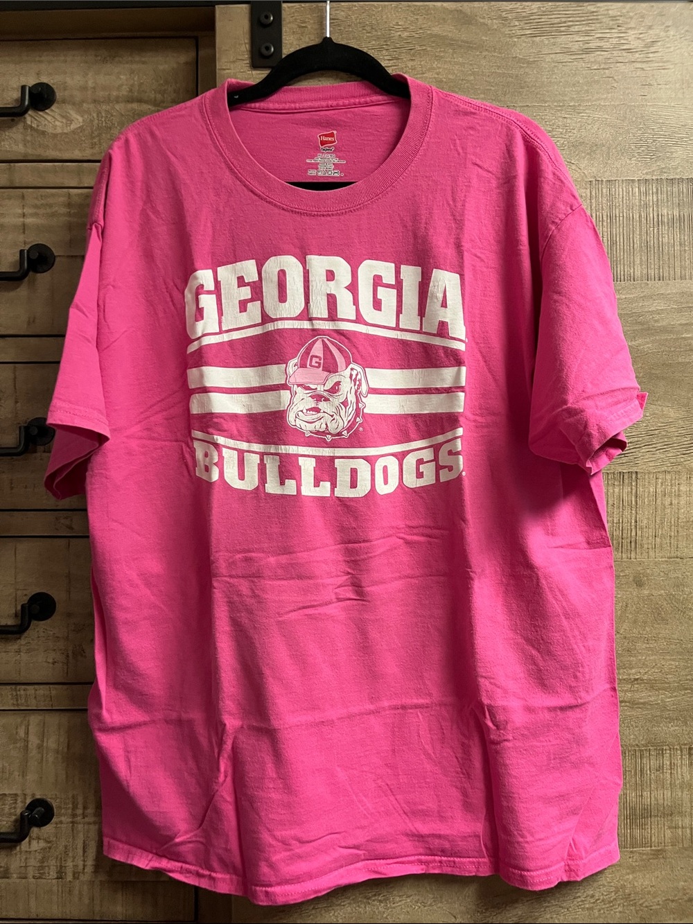 Hanes Pink Georgia Bulldogs Graphic Tee